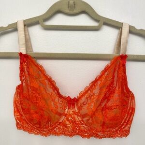 Mimi Holliday ‘sine qua DAMARIS’ lace bra Orange/Cream Size UK 34E